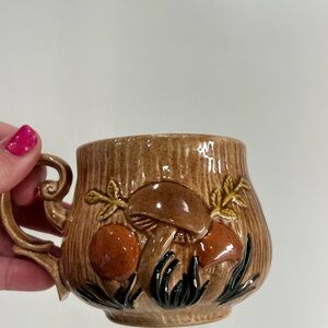 Vintage Arnels Hand Painted 70s Mushroom Mug